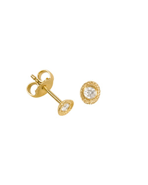 Gold drops studs with diamonds