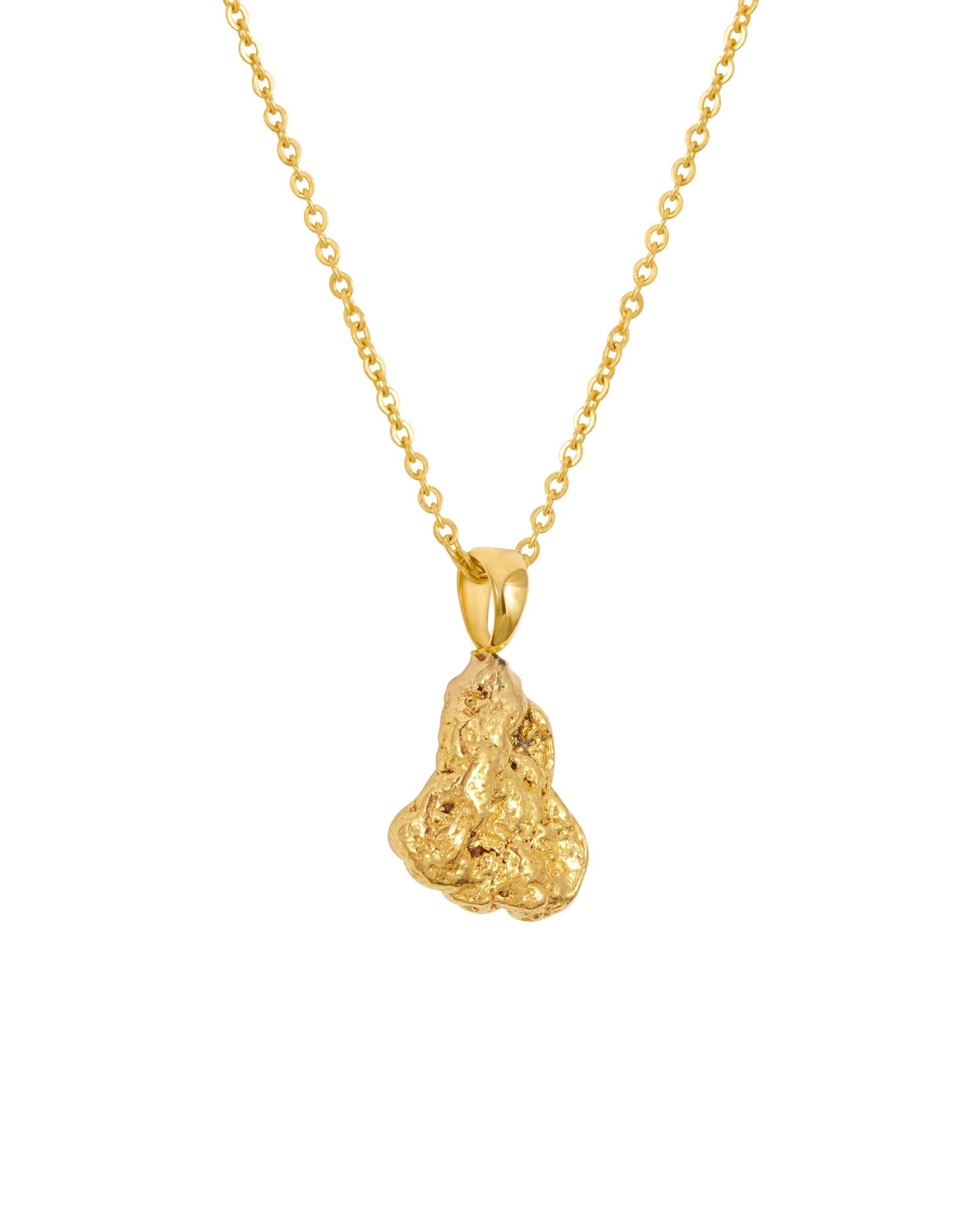 24ct gold nugget charm necklace 3.2