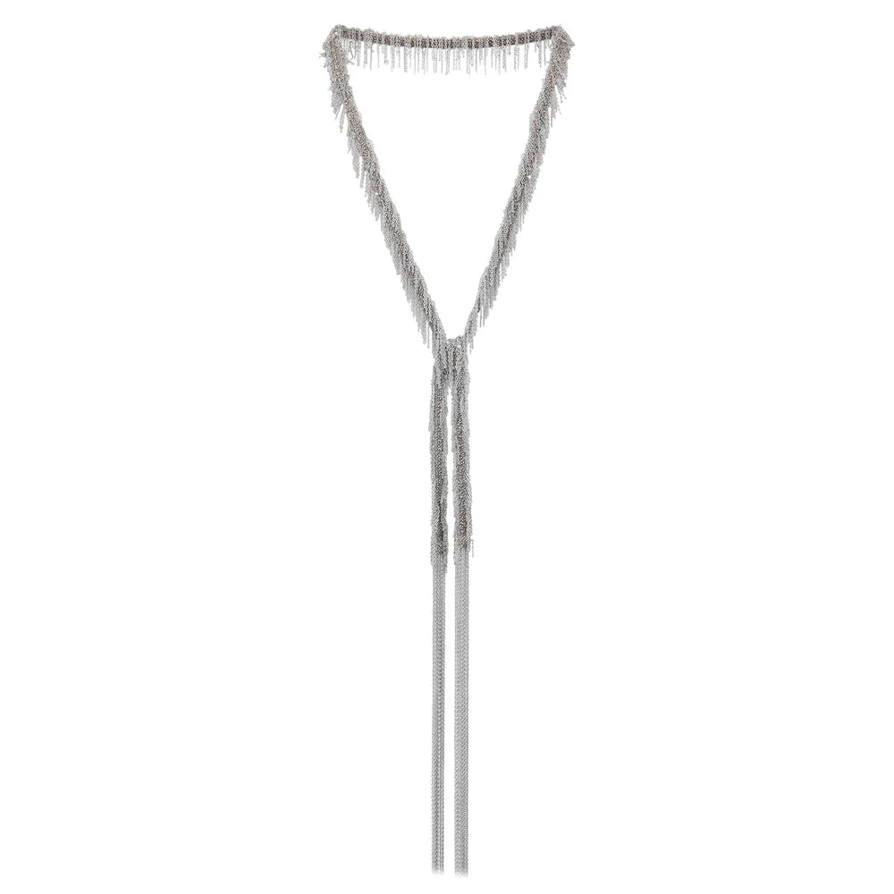 Long necklace white bronze