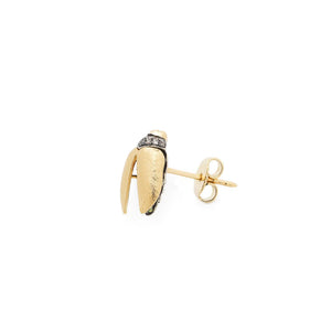 Mini Scarab Gold Fly Wing Stud