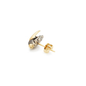 Mini Scarab Gold Fly Wing Stud