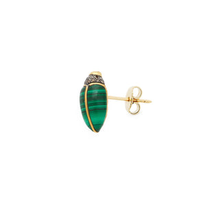 Mini Scarab Malachite Stud