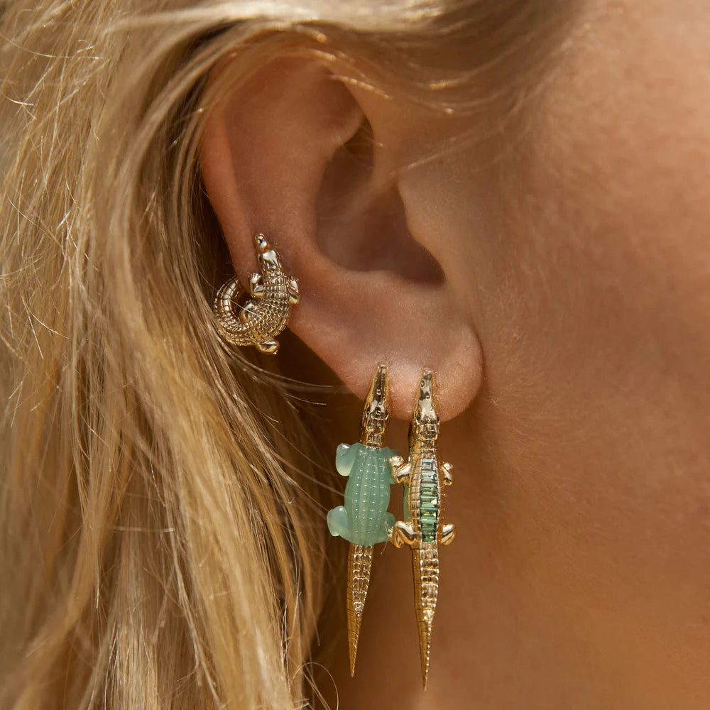Alligator Tsavorite Bite Earring