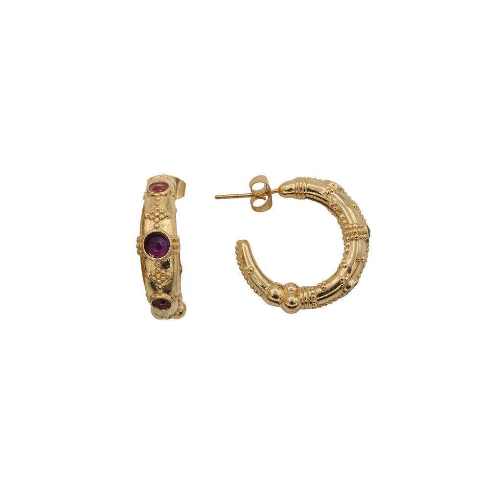 Jasmine three-stone earrings