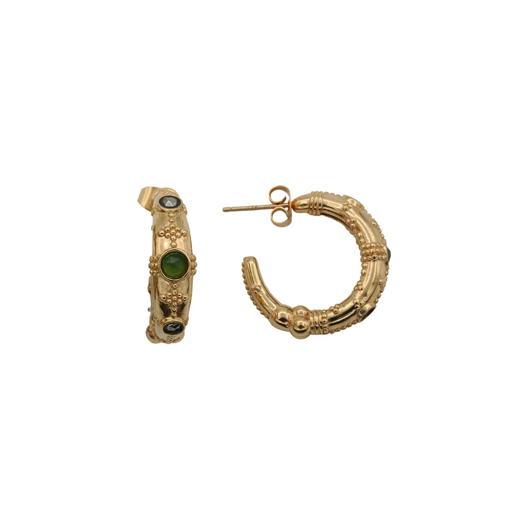 Jasmine three-stone earrings