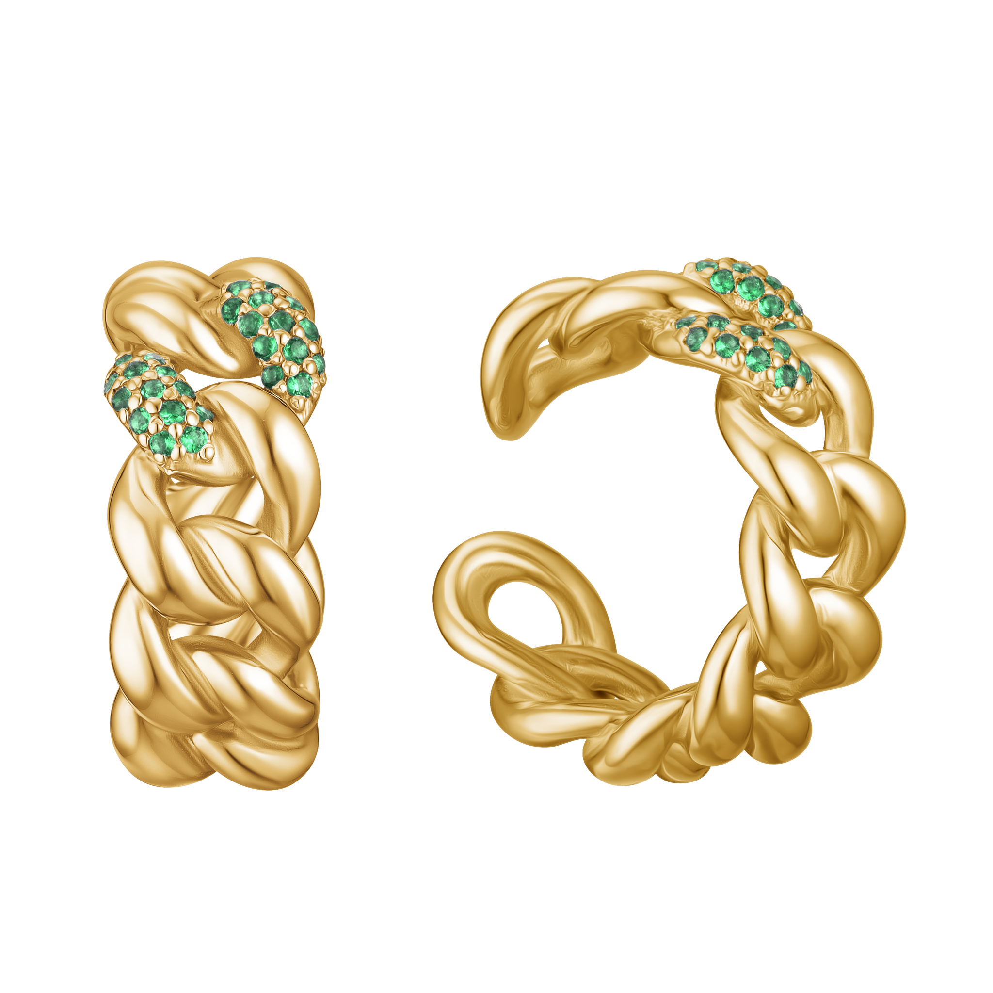 Classic green mono ear cuff