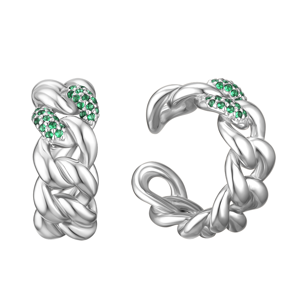 Classic green mono ear cuff