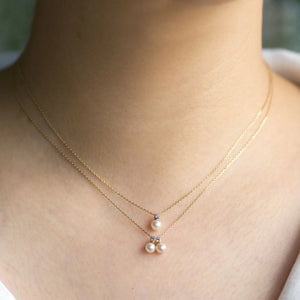 Baby Akoya Pearl Dia Necklace