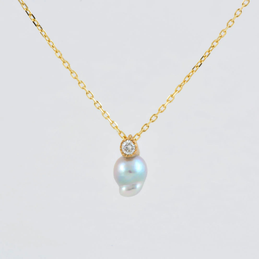 Baby Akoya Pearl Dia Necklace