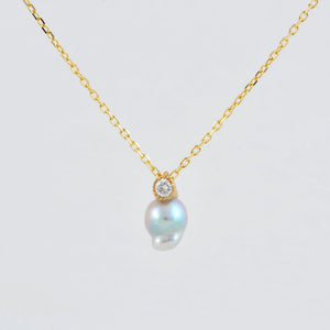 Baby Akoya Pearl Dia Necklace