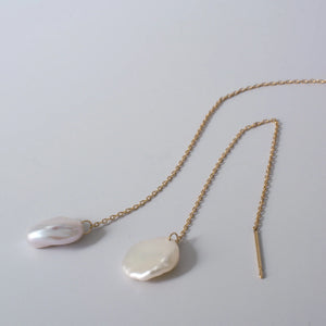Petal Pearl Chain Earrings S