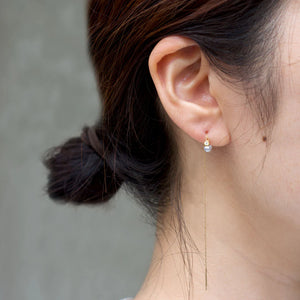 Baby Akoya Pearl Diamond Chain Earrings