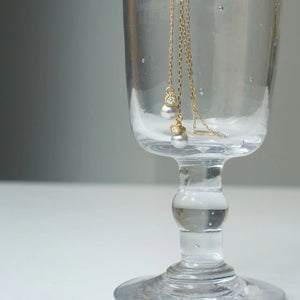 Baby Akoya Pearl Diamond Chain Earrings