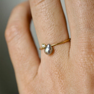 Baby Akoya Pearl Dia Ring