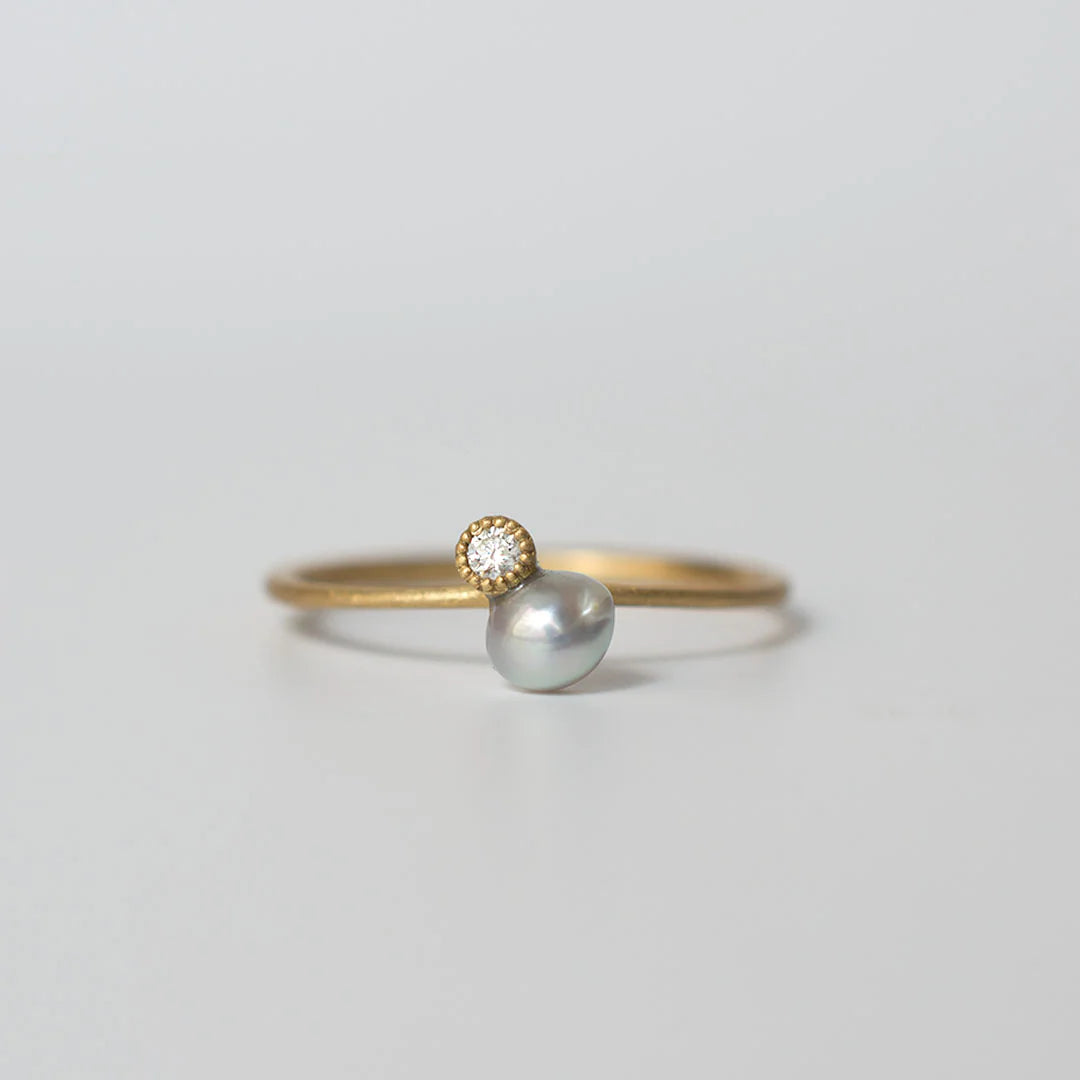 Baby Akoya Pearl Dia Ring