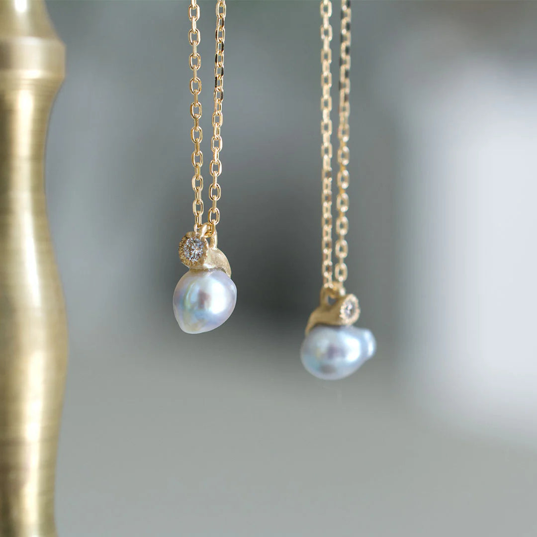Baby Akoya Pearl Dia Necklace