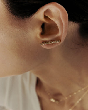 Golden rope mono earring