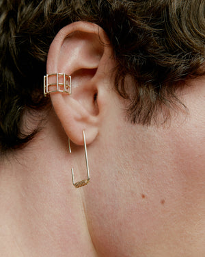 Golden rope mono earring