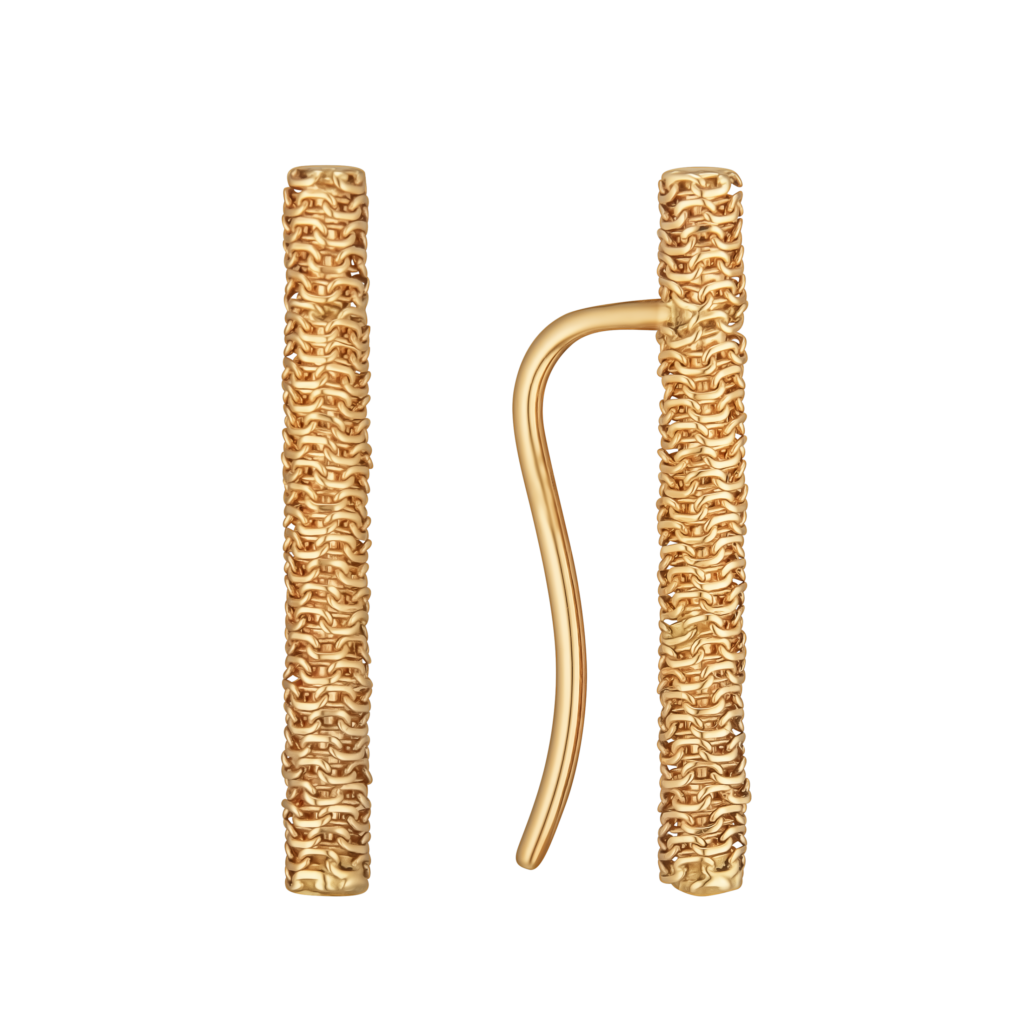 Golden rope mono earring
