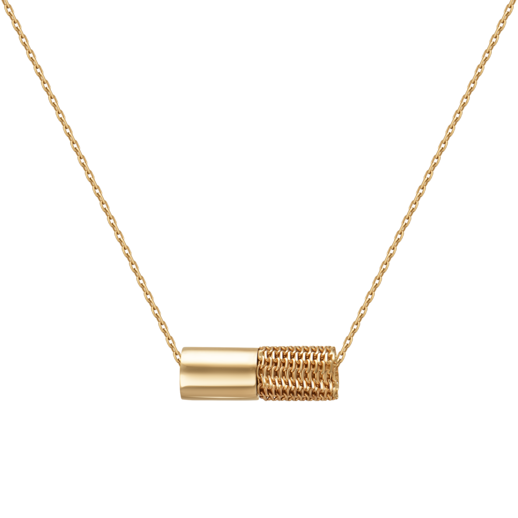 Golden rope necklace lock