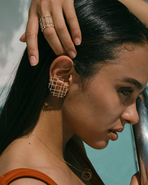 Grid mono earring