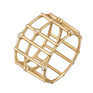 Grid ring w. diamonds