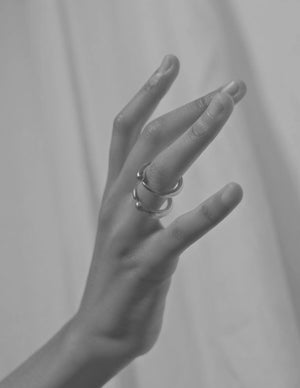 Khartoum stacking ring nude in sterling silver