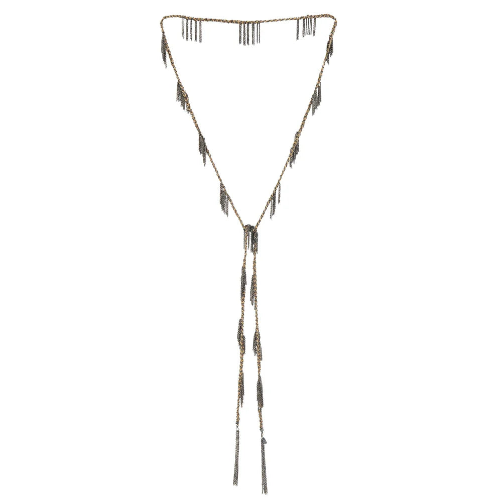 N° 650 Necklace ruthenium lurex gold