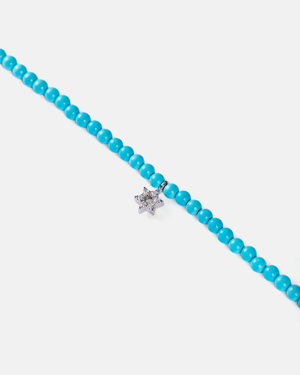 Turquoise choker w. small diamond star of David