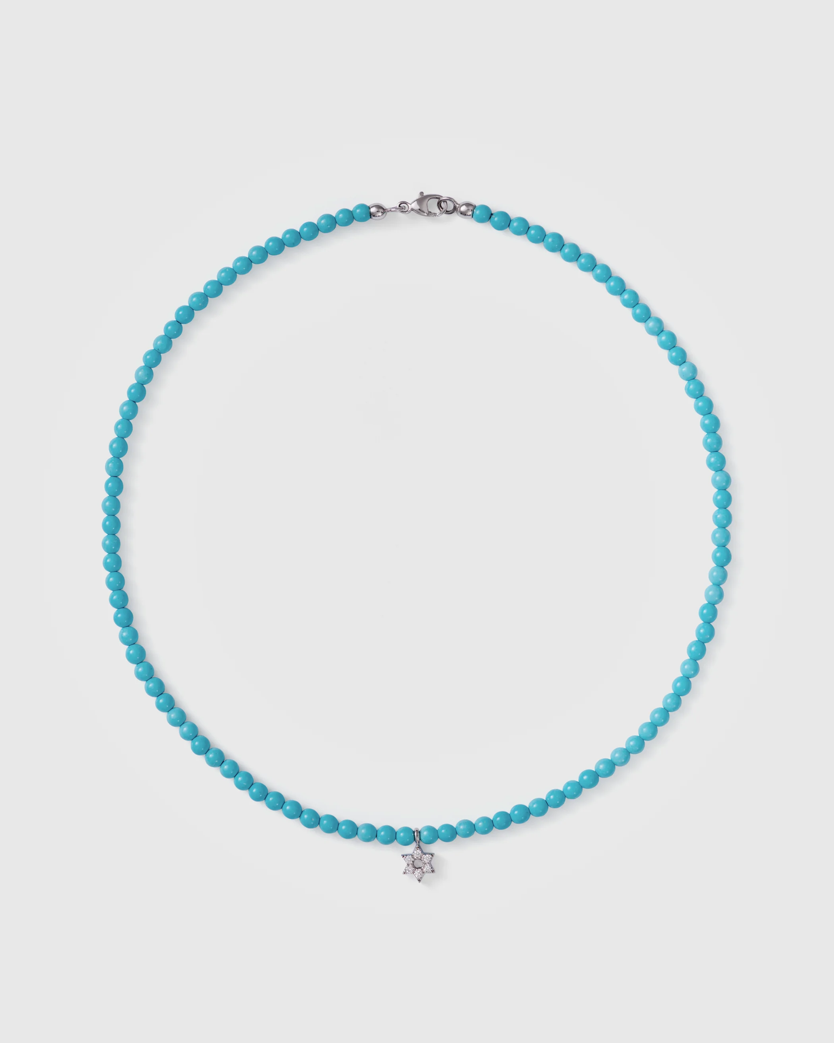 Turquoise choker w. small diamond star of David