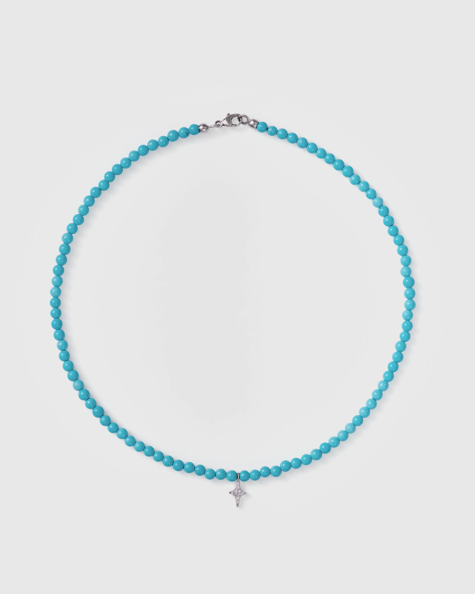 Turquoise choker w. big diamond star