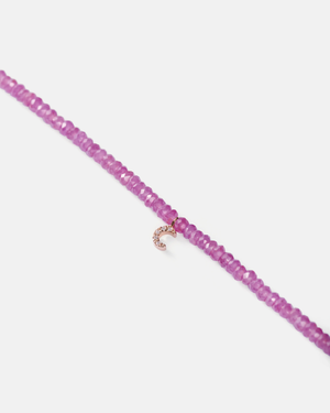 Ruby anklet w. small diamond moon