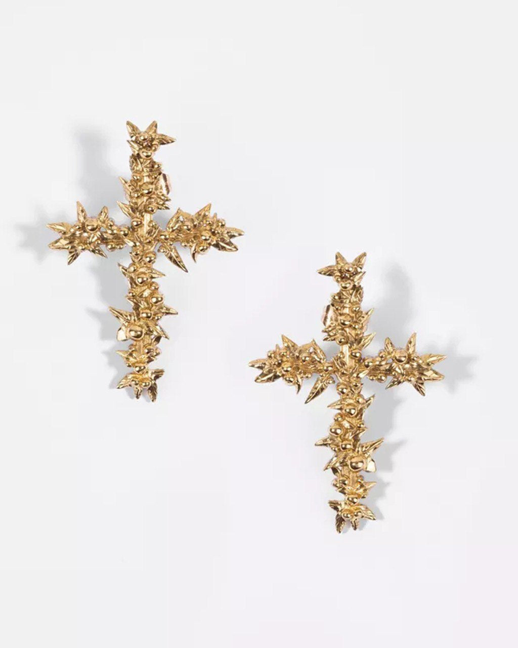 Pair of apple blossom cross earrings