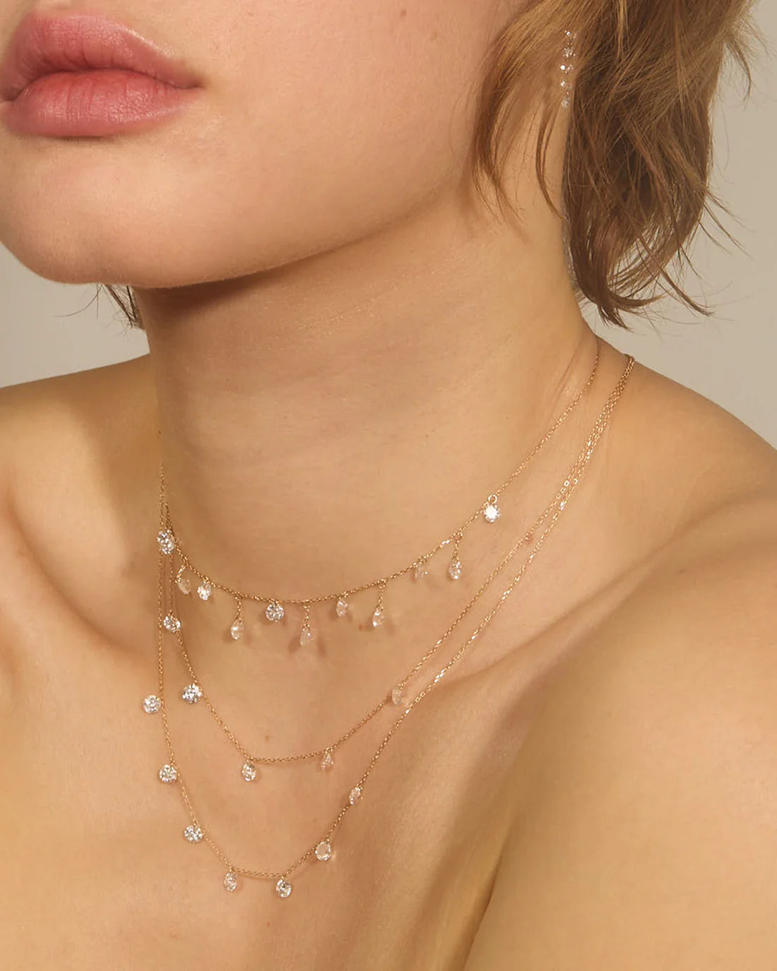 Danaé necklace five diamonds 0.45 cts