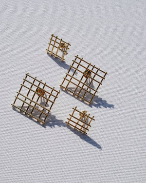 Square grid earrings S