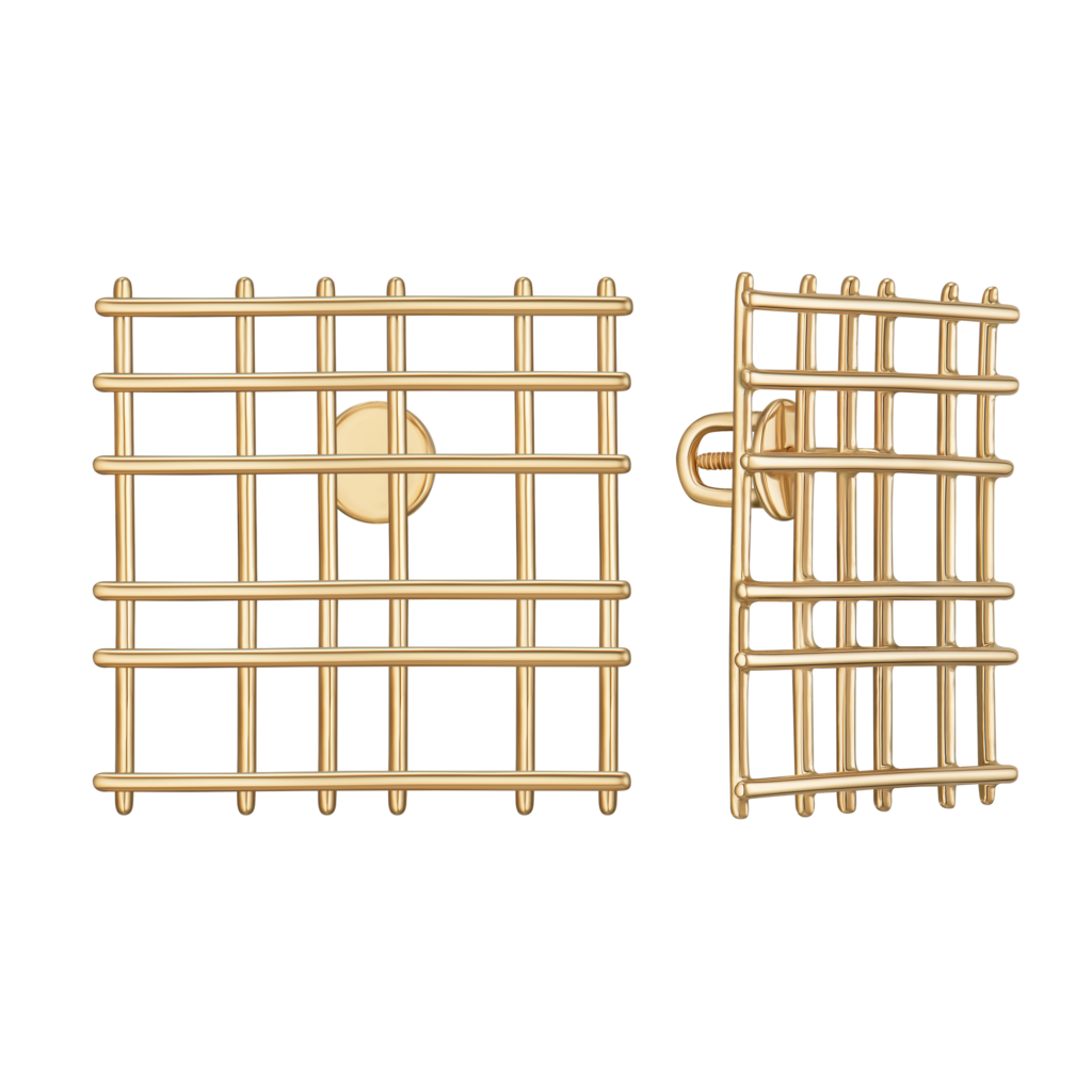 Square grid earrings M