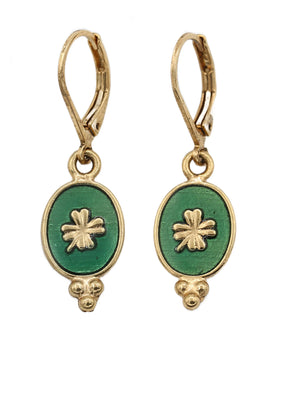Sacha Enameled Clover Earrings