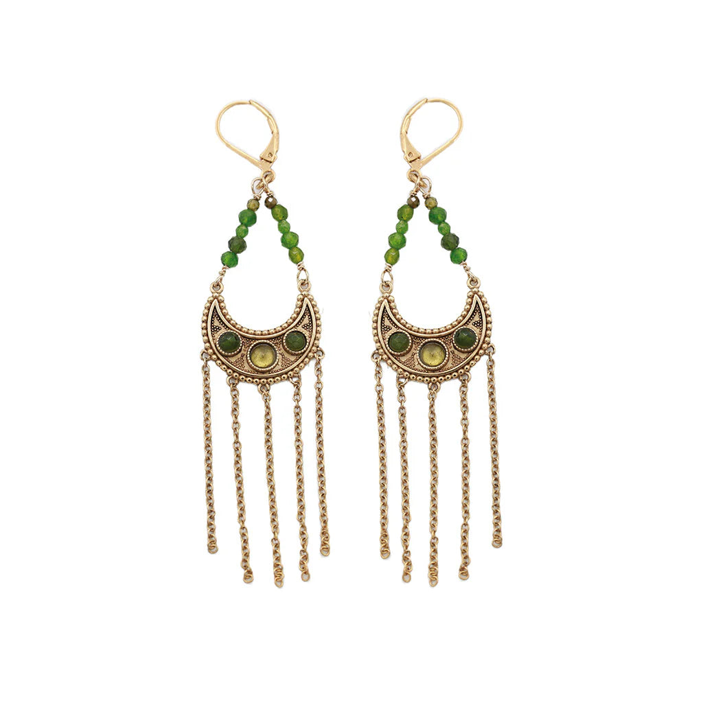 Isha Moon Chain Earrings