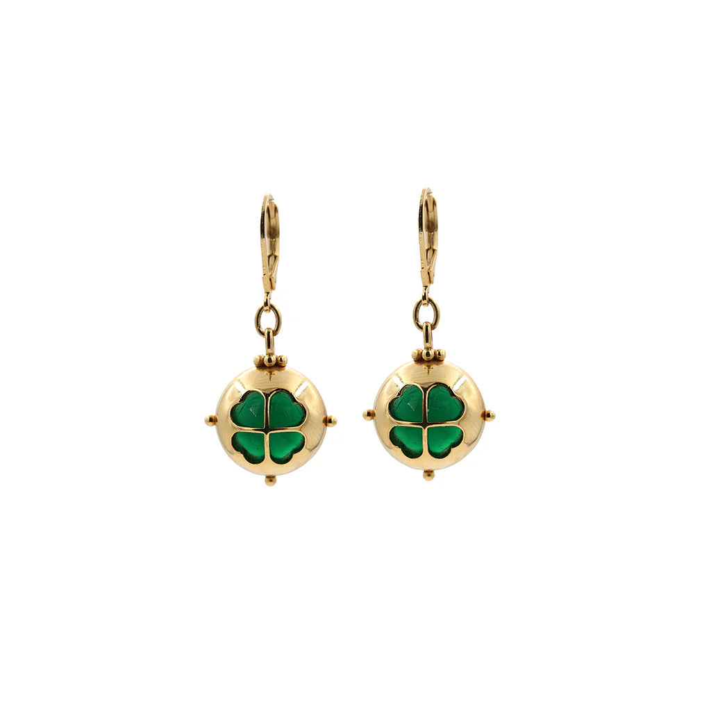 Custom earrings: clover symbol