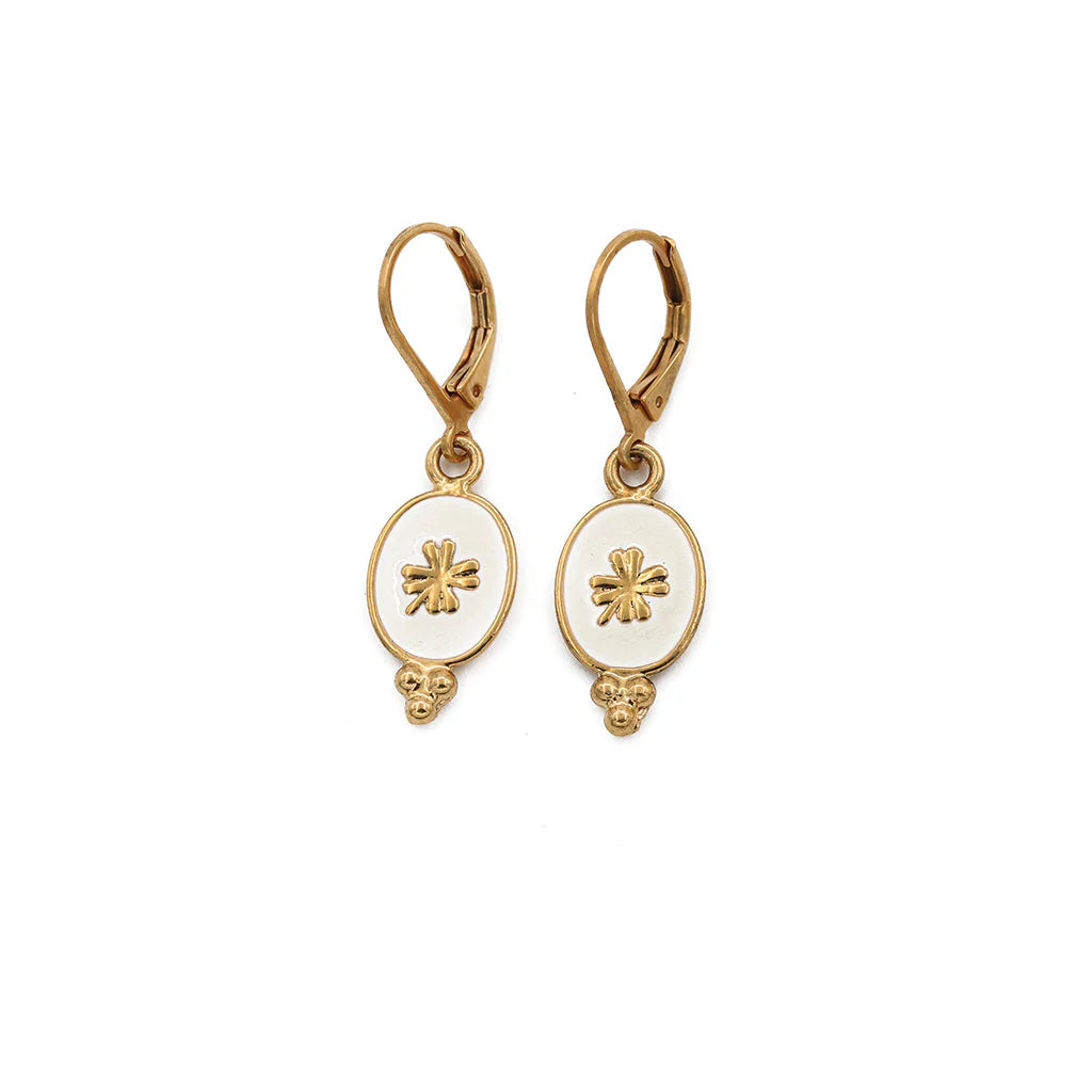 Sacha Enameled Clover Earrings