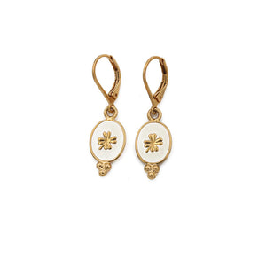 Sacha Enameled Clover Earrings