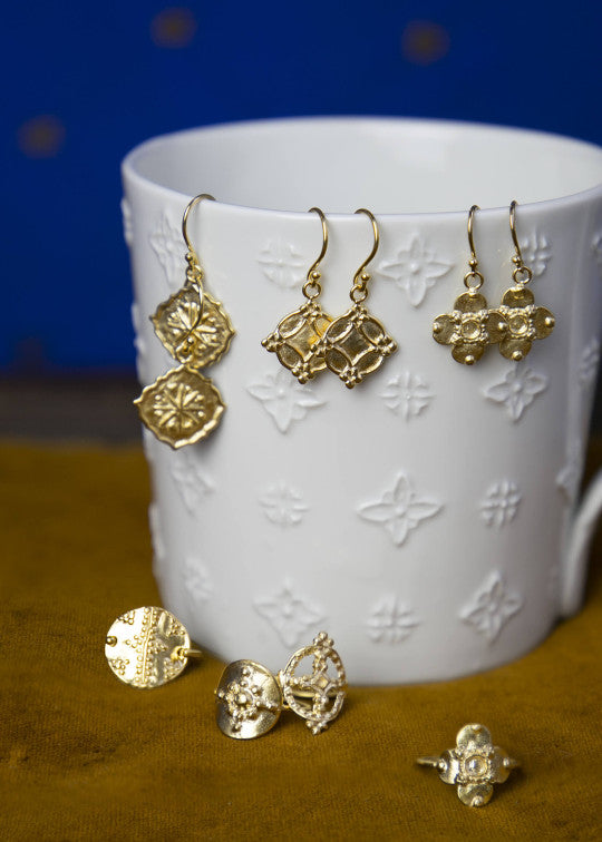 Earrings in silver-gilt Inés