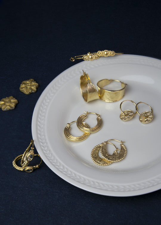 Earrings in silver-gilt Hera