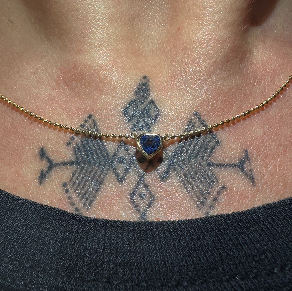 Blue Sapphire Small Heart