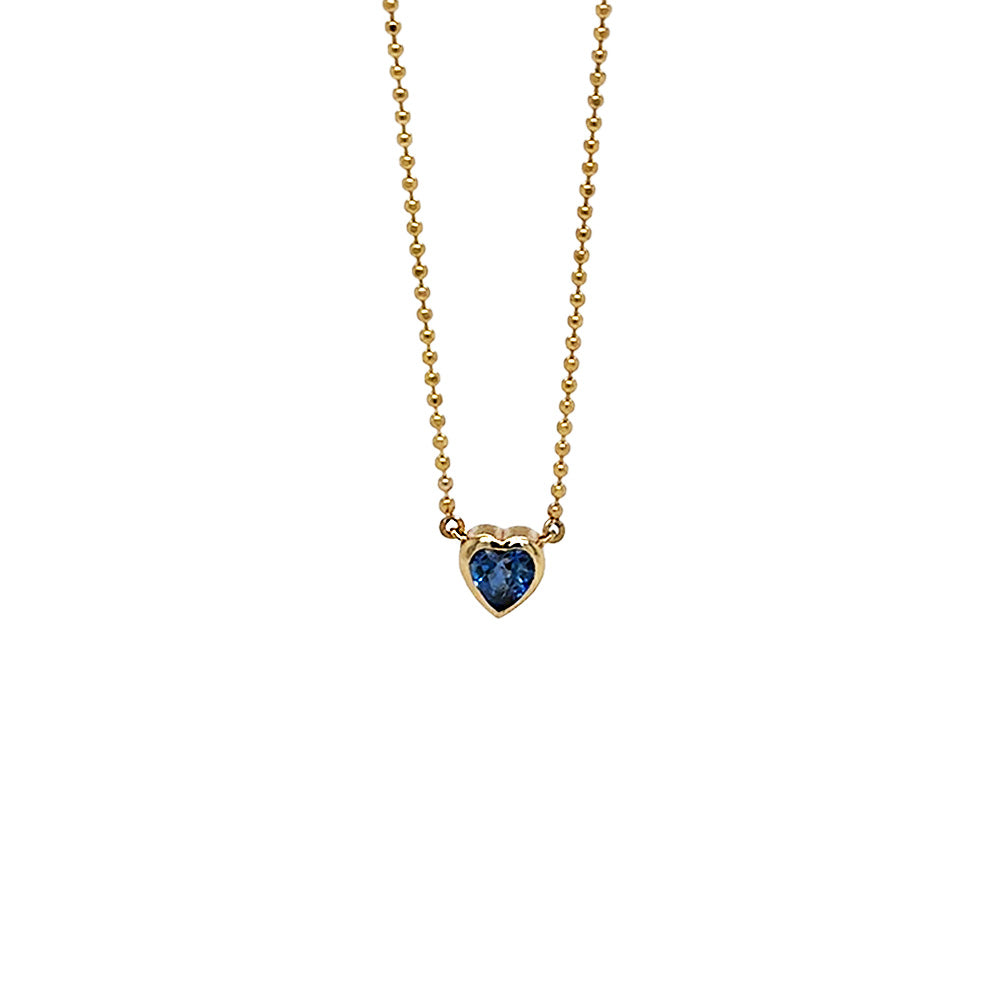 Blue Sapphire Small Heart