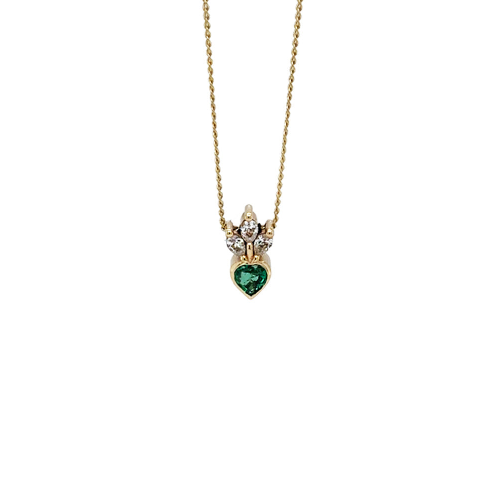Ex Voto Diamond Emerald Heart Small