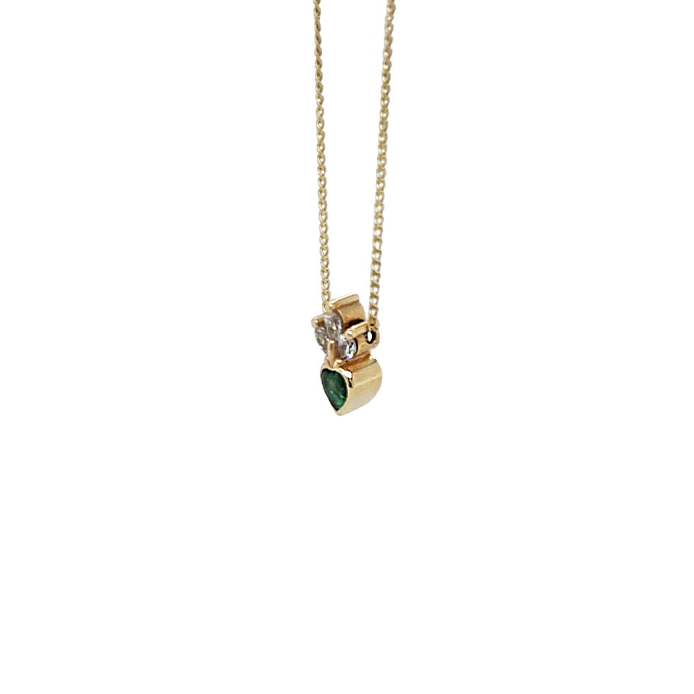 Ex Voto Diamond Emerald Heart Small