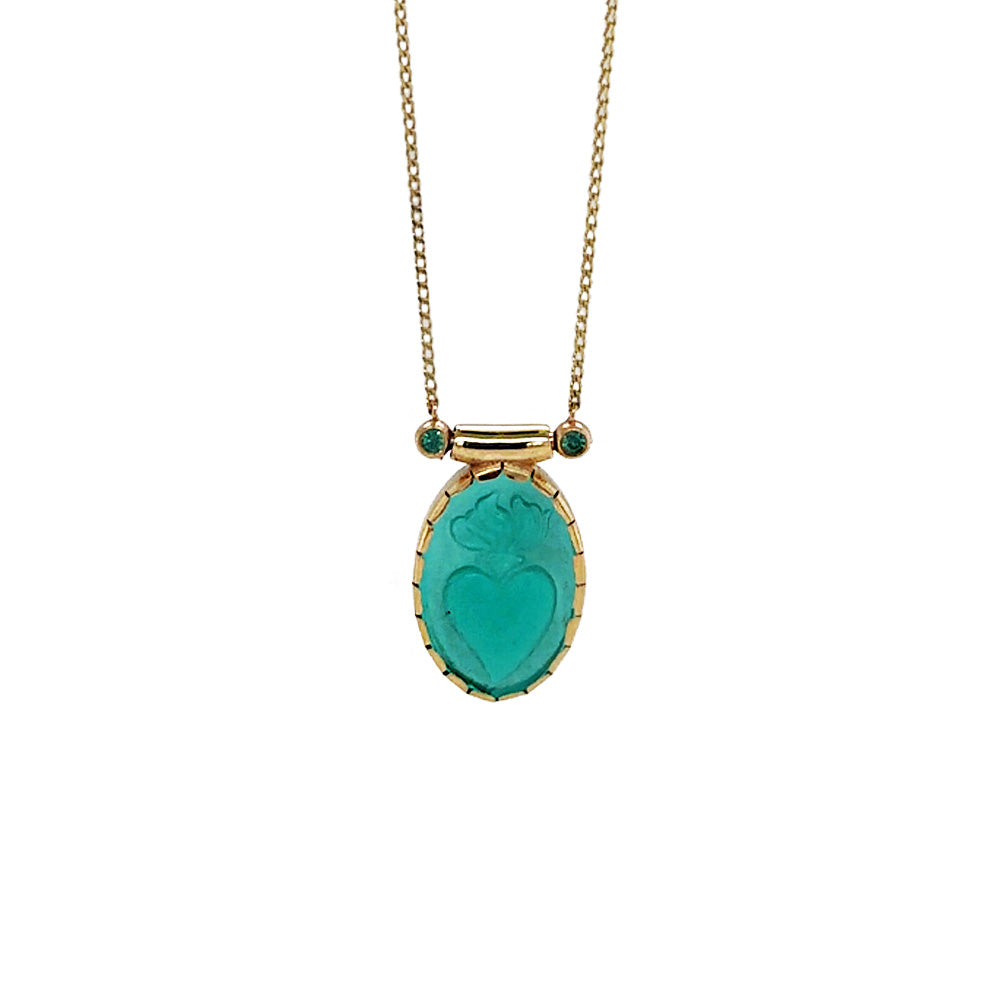 Ex Voto Cyan Murano Necklace
