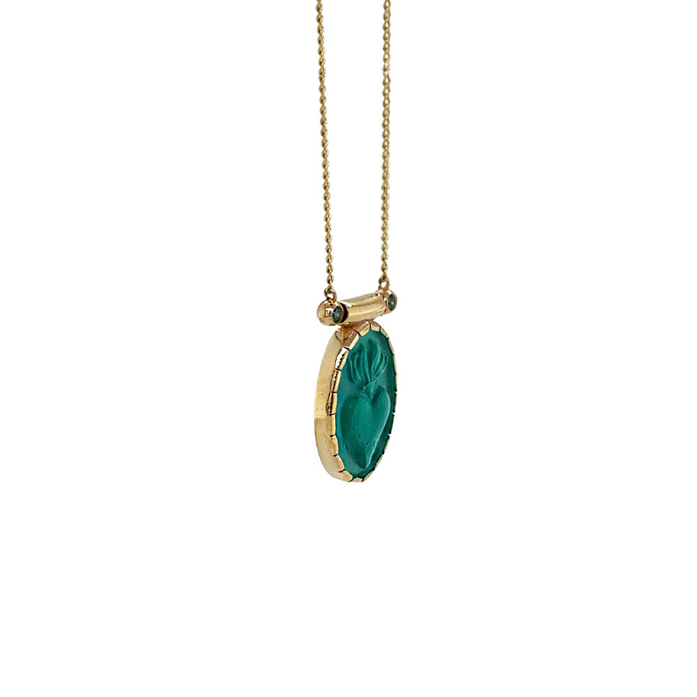 Ex Voto Cyan Murano Necklace