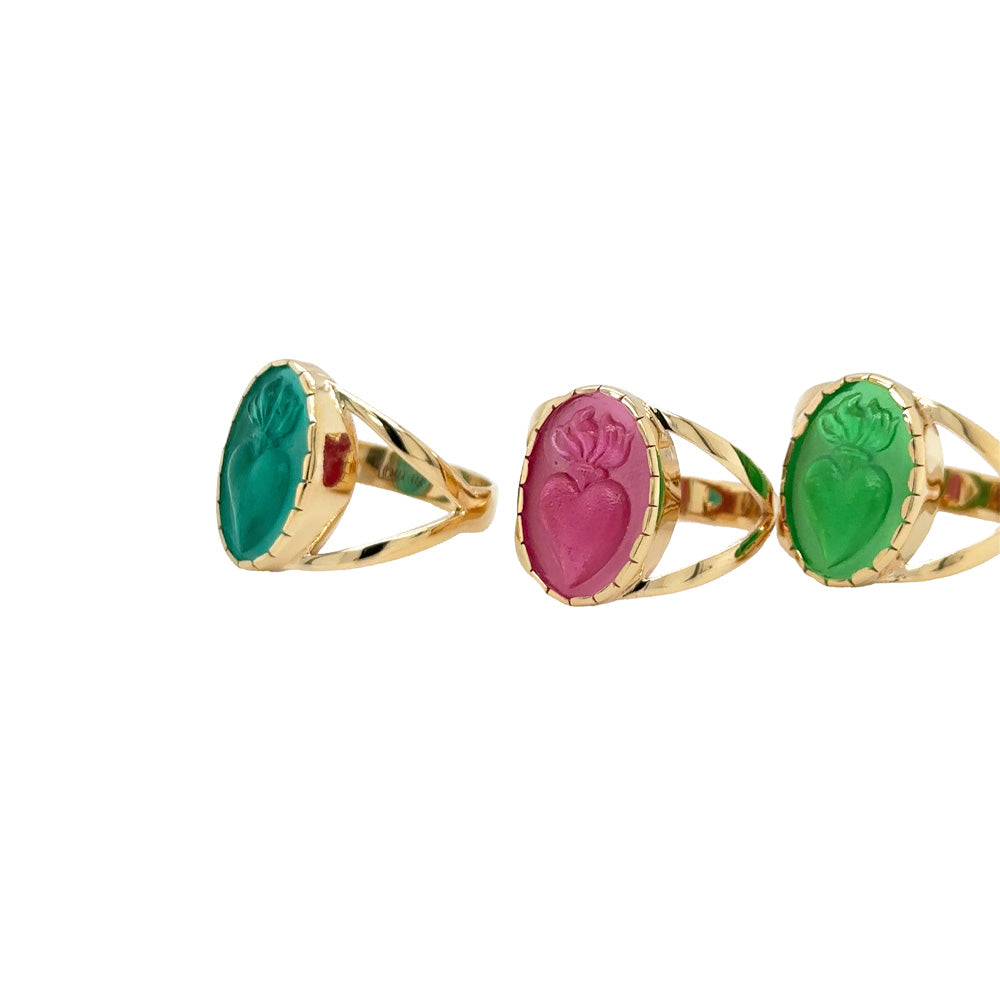 Ex Voto Red Murano Ring